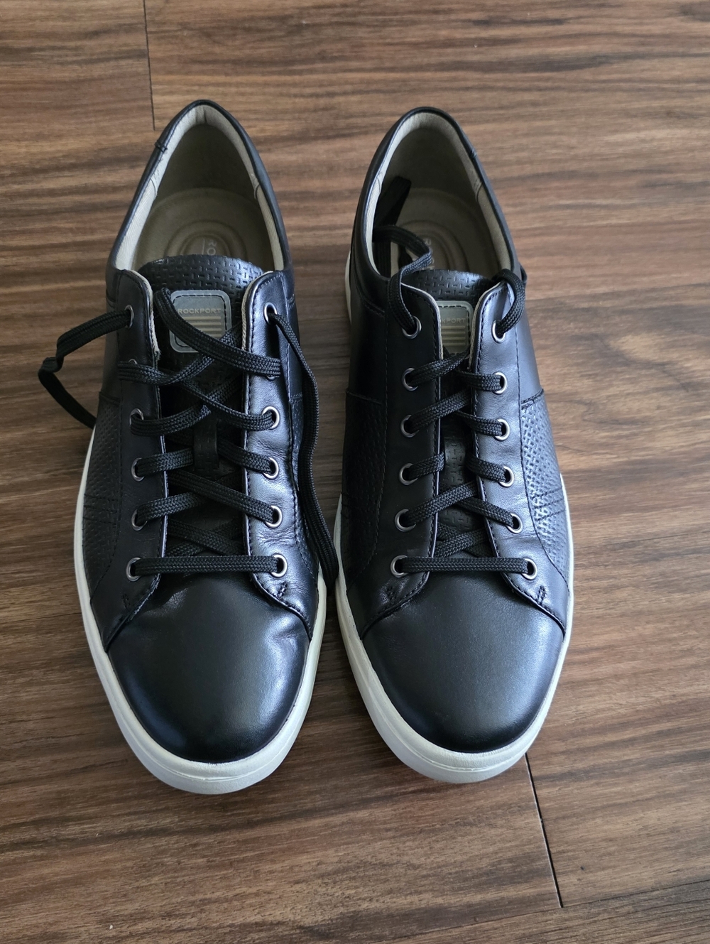 Rockport Men's City Lites Colle Lace-to-Toe Black Leather Sneaker Size 11M
